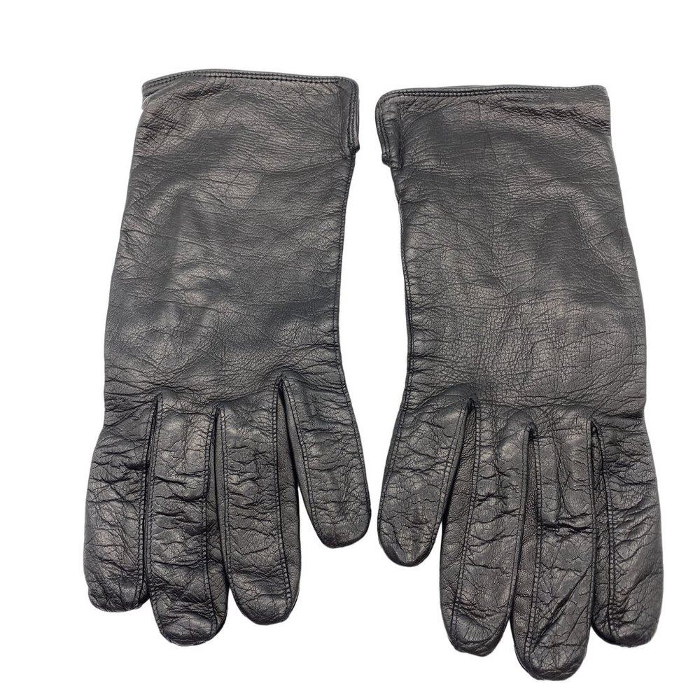 Vintage Coach womens leather driving gloves size 7.5‎ black silk lined Italy